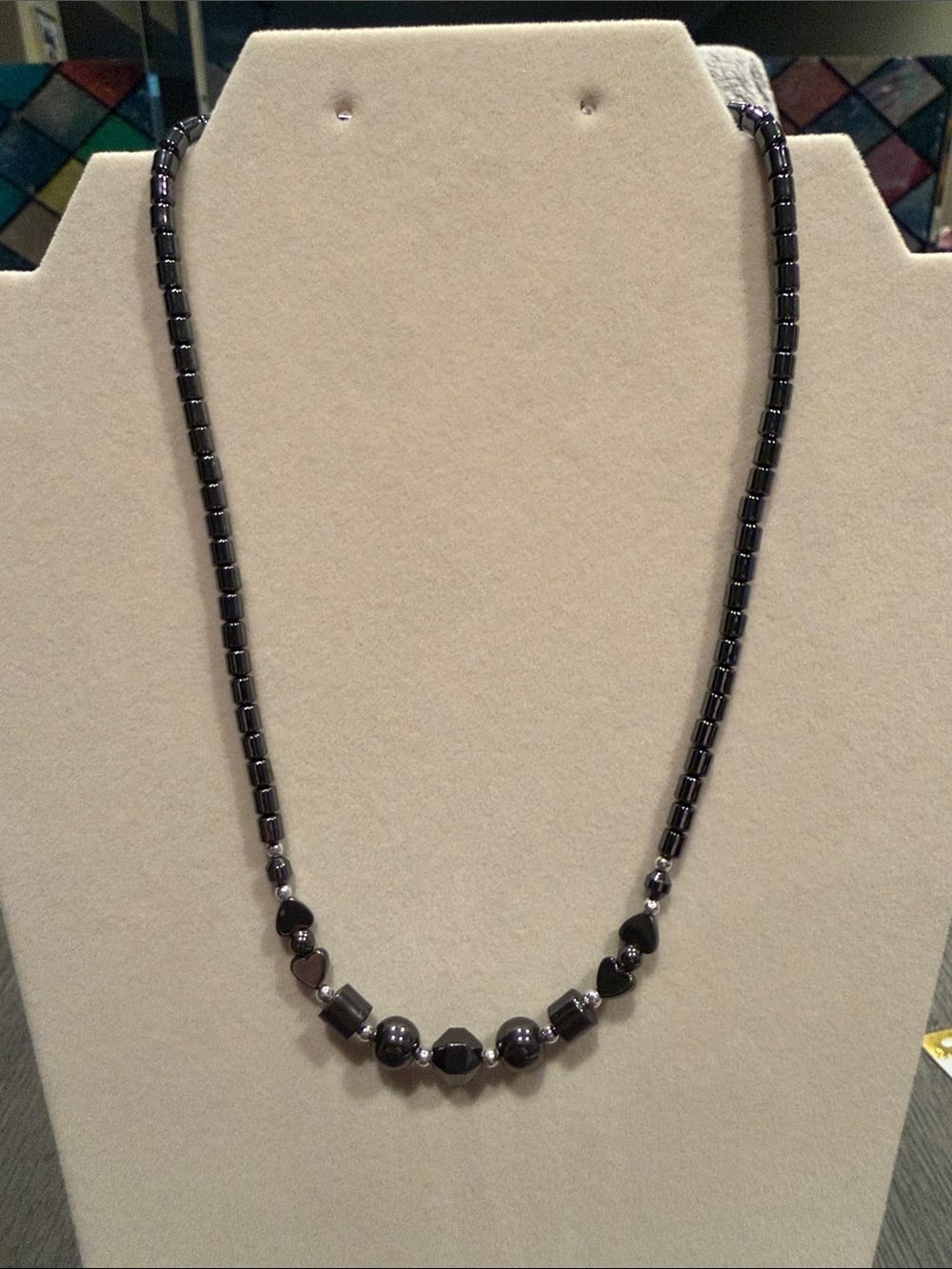 Hematite Beaded Women's Necklace - Black Hematite